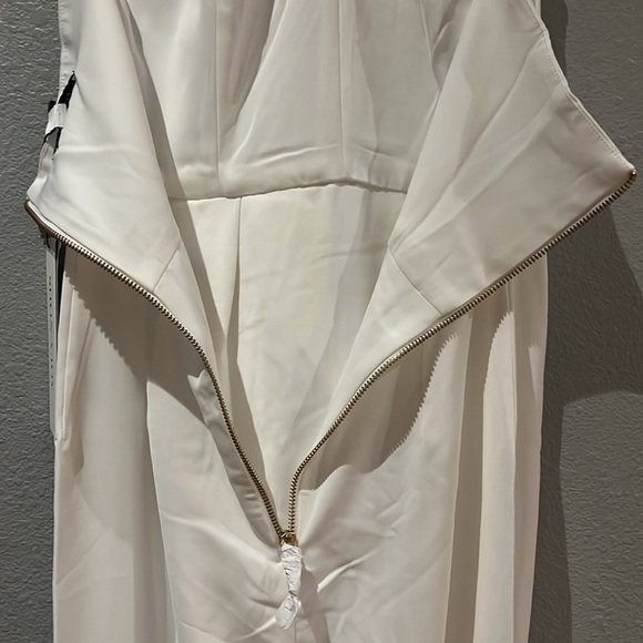 Shona joy x Revolve Knotted Neckline Tulip Hem Draped Dress Gown Ivory NWT - Picture 8 of 14